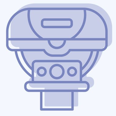 Bisiklet sembolüyle ilgili simge ışığı. İki ton stili. Basit dizayn edilebilir. Basit resimleme