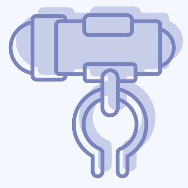 Bisiklet sembolüyle ilgili simge feneri. İki ton stili. Basit dizayn edilebilir. Basit resimleme