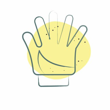 Bisiklet sembolüyle ilgili simge eldiveni. Renkli Leke Biçimi. Basit dizayn edilebilir. Basit resimleme