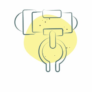 Bisiklet sembolüyle ilgili simge feneri. Renkli Leke Biçimi. Basit dizayn edilebilir. Basit resimleme