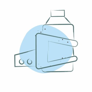 Bisiklet sembolüyle ilgili ikon kafes tutucu. Renkli Leke Biçimi. Basit dizayn edilebilir. Basit resimleme