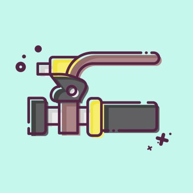 Bisiklet sembolüne bağlı ikon fren. MBE tarzı. Basit dizayn edilebilir. Basit resimleme