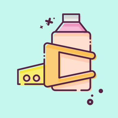 Bisiklet sembolüyle ilgili ikon kafes tutucu. MBE tarzı. Basit dizayn edilebilir. Basit resimleme