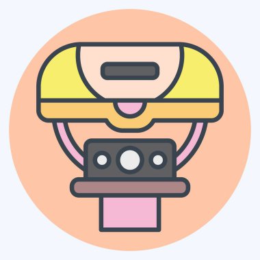 Bisiklet sembolüyle ilgili simge ışığı. renk arkadaşı stili. Basit dizayn edilebilir. Basit resimleme