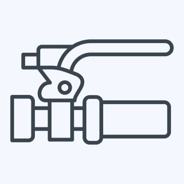 Bisiklet sembolüne bağlı ikon fren. Sıra tarzı. Basit dizayn edilebilir. Basit resimleme