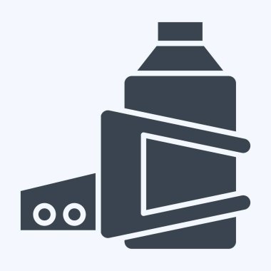 Bisiklet sembolüyle ilgili ikon kafes tutucu. Kabartma tarzı. Basit dizayn edilebilir. Basit resimleme