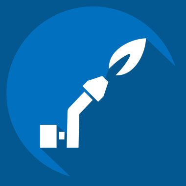 Icon Gaz Kaynağı. Kaynak aletleri sembolüyle ilgili. Uzun gölge tarzı. Basit dizayn edilebilir. Basit resimleme