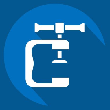 Simge kıskacı. Kaynak aletleri sembolüyle ilgili. Uzun gölge tarzı. Basit dizayn edilebilir. Basit resimleme