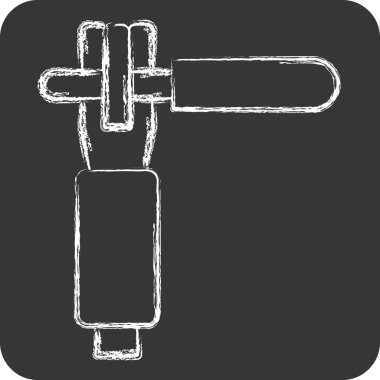 Simge Elektro Tutucu. Kaynak aletleri sembolüyle ilgili. Tebeşir stili. Basit dizayn edilebilir. Basit resimleme