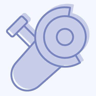 Simge Öğütücü. Kaynak aletleri sembolüyle ilgili. İki ton stili. Basit dizayn edilebilir. Basit resimleme