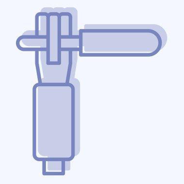 Simge Elektro Tutucu. Kaynak aletleri sembolüyle ilgili. İki ton stili. Basit dizayn edilebilir. Basit resimleme