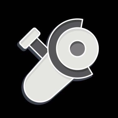 Simge Öğütücü. Kaynak aletleri sembolüyle ilgili. Parlak bir stil. Basit dizayn edilebilir. Basit resimleme