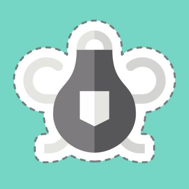 Çıkartma hattı Koruyucu Önlük 'ü kesti. Kaynak aletleri sembolüyle ilgili. Basit dizayn edilebilir. Basit resimleme