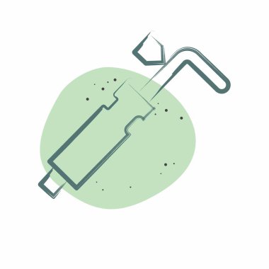 Simge ekipmanı. Kaynak aletleri sembolüyle ilgili. Renkli Leke Biçimi. Basit dizayn edilebilir. Basit resimleme