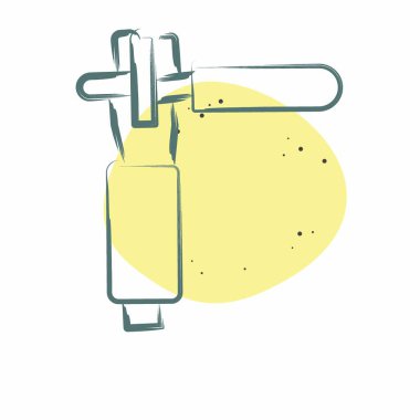 Simge Elektro Tutucu. Kaynak aletleri sembolüyle ilgili. Renkli Leke Biçimi. Basit dizayn edilebilir. Basit resimleme