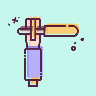 Simge Elektro Tutucu. Kaynak aletleri sembolüyle ilgili. MBE tarzı. Basit dizayn edilebilir. Basit resimleme