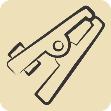 Simge Ağırlığı. Kaynak aletleri sembolüyle ilgili. El çizimi tarzı. Basit dizayn edilebilir. Basit resimleme