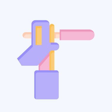 Kaynak Malzemeleri Sembolü ile ilgili Simge Elektro Holder 3. Düz stil. Basit dizayn edilebilir. Basit resimleme