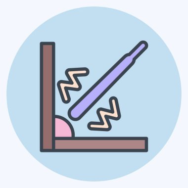 Simge Köşesi Kaynağı. Kaynak aletleri sembolüyle ilgili. renk arkadaşı stili. Basit dizayn edilebilir. Basit resimleme