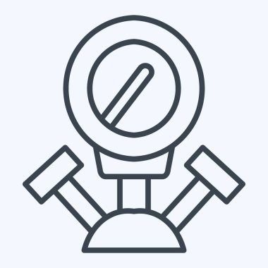 Simge Manometresi. Kaynak aletleri sembolüyle ilgili. Sıra tarzı. Basit dizayn edilebilir. Basit resimleme