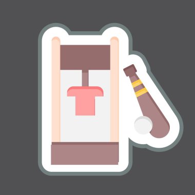 Çıkartma dolabı. Beyzbol sembolüyle ilgili. Basit dizayn edilebilir. Basit resimleme