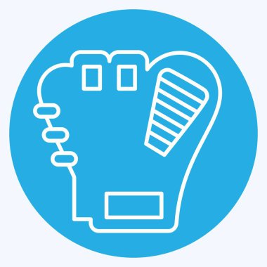 Simge Sentetik Beyzbol Eldiveni. Beyzbol sembolüyle ilgili. Mavi gözlü. Basit dizayn edilebilir. Basit resimleme