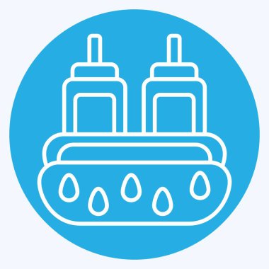 İkon Sosisli. Beyzbol sembolüyle ilgili. Mavi gözlü. Basit dizayn edilebilir. Basit resimleme