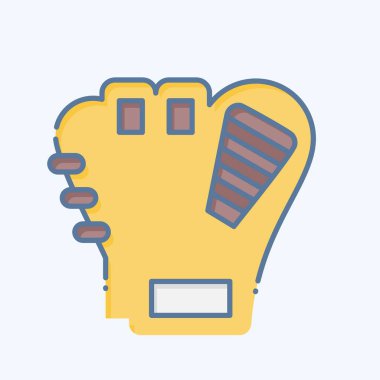 Simge Sentetik Beyzbol Eldiveni. Beyzbol sembolüyle ilgili. Karalama stili. Basit dizayn edilebilir. Basit resimleme