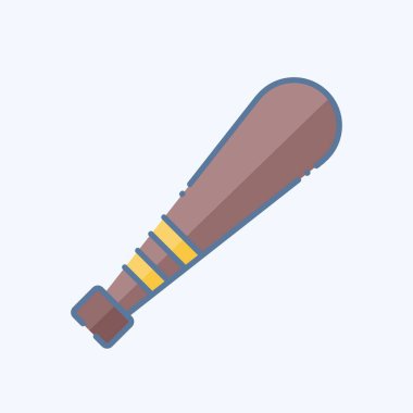 Simge Yarasa. Beyzbol sembolüyle ilgili. Karalama stili. Basit dizayn edilebilir. Basit resimleme