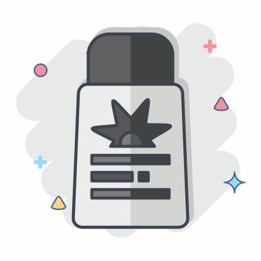 Simge Güneş kremi. Beyzbol sembolüyle ilgili. Çizgi roman. Basit dizayn edilebilir. Basit resimleme