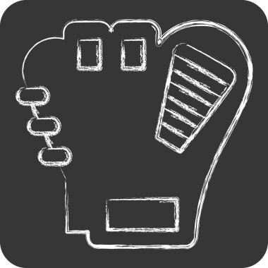 Simge Sentetik Beyzbol Eldiveni. Beyzbol sembolüyle ilgili. Tebeşir stili. Basit dizayn edilebilir. Basit resimleme