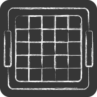 Beyzbol Rebound Ağı. Beyzbol sembolüyle ilgili. Tebeşir stili. Basit dizayn edilebilir. Basit resimleme