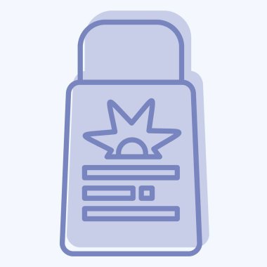 Simge Güneş kremi. Beyzbol sembolüyle ilgili. İki ton stili. Basit dizayn edilebilir. Basit resimleme