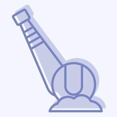 Beyzbol ikonu. Beyzbol sembolüyle ilgili. İki ton stili. Basit dizayn edilebilir. Basit resimleme