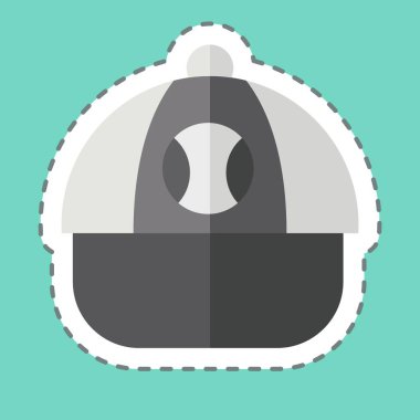 Çıkartma çizgisi Beyzbol Şapkası 'nı kesti. Beyzbol sembolüyle ilgili. Basit dizayn edilebilir. Basit resimleme