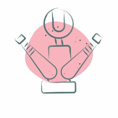 Simge Kupası. Beyzbol sembolüyle ilgili. Renkli Leke Biçimi. Basit dizayn edilebilir. Basit resimleme