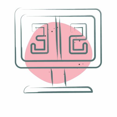 Simge Puanı. Beyzbol sembolüyle ilgili. Renkli Leke Biçimi. Basit dizayn edilebilir. Basit resimleme