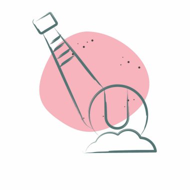 Beyzbol ikonu. Beyzbol sembolüyle ilgili. Renkli Leke Biçimi. Basit dizayn edilebilir. Basit resimleme