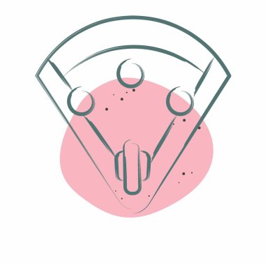 Simgesel beyzbol sahası. Beyzbol sembolüyle ilgili. Renkli Leke Biçimi. Basit dizayn edilebilir. Basit resimleme