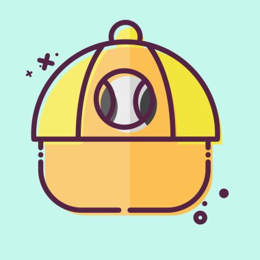 Beyzbol şapkası. Beyzbol sembolüyle ilgili. MBE tarzı. Basit dizayn edilebilir. Basit resimleme