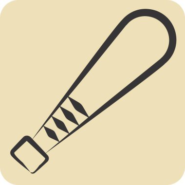 Simge Yarasa. Beyzbol sembolüyle ilgili. El çizimi tarzı. Basit dizayn edilebilir. Basit resimleme