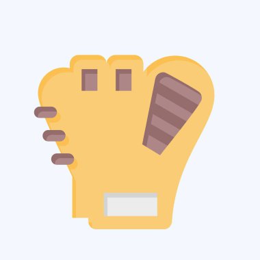 Simge Sentetik Beyzbol Eldiveni. Beyzbol sembolüyle ilgili. Düz stil. Basit dizayn edilebilir. Basit resimleme