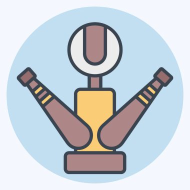 Simge Kupası. Beyzbol sembolüyle ilgili. renk arkadaşı stili. Basit dizayn edilebilir. Basit resimleme