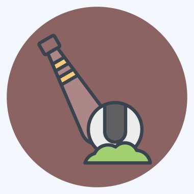 Beyzbol ikonu. Beyzbol sembolüyle ilgili. renk arkadaşı stili. Basit dizayn edilebilir. Basit resimleme