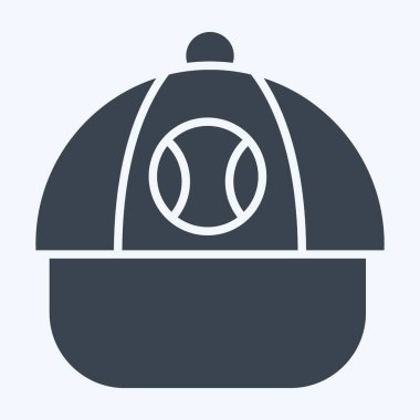 Beyzbol şapkası. Beyzbol sembolüyle ilgili. Kabartma tarzı. Basit dizayn edilebilir. Basit resimleme