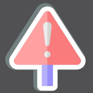 Etiket Yolu Çalışması. Yol İşareti sembolüyle ilgili. Basit dizayn edilebilir. Basit resimleme