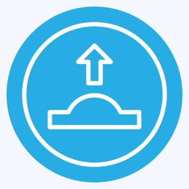 Simge Kamburu. Yol İşareti sembolüyle ilgili. Mavi gözlü. Basit dizayn edilebilir. Basit resimleme