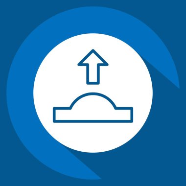 Simge Kamburu. Yol İşareti sembolüyle ilgili. Uzun gölge tarzı. Basit dizayn edilebilir. Basit resimleme