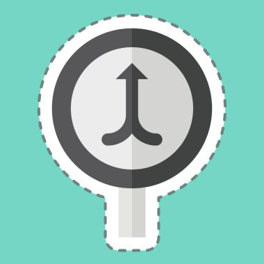 Çıkartma çizgisi Birleşme 'yi kesti. Yol İşareti sembolüyle ilgili. Basit dizayn edilebilir. Basit resimleme