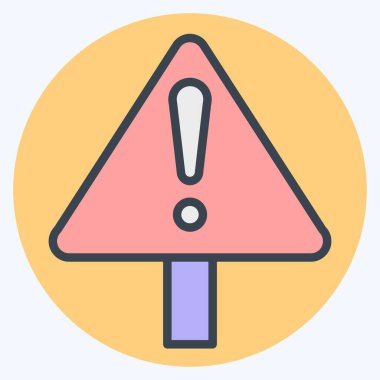 Simge Yolu Çalışması. Yol İşareti sembolüyle ilgili. renk arkadaşı stili. Basit dizayn edilebilir. Basit resimleme